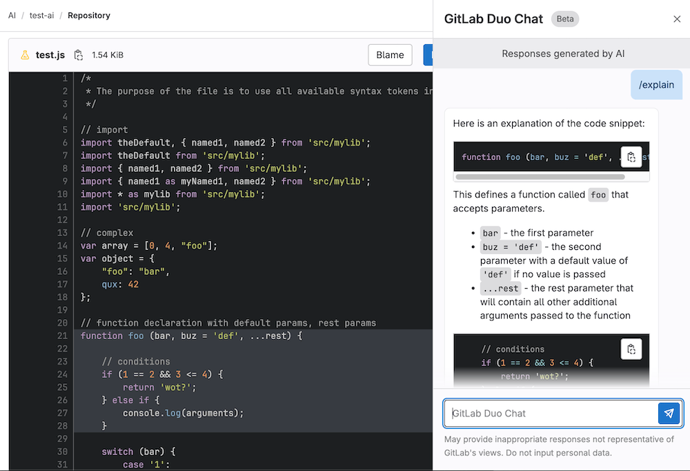 How to use the Explain Code Experiment